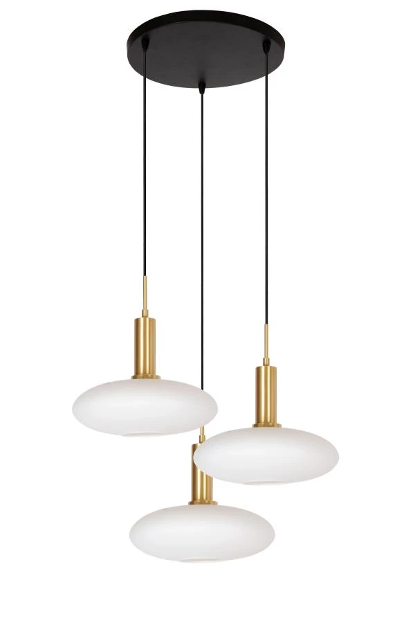 Lucide SINGALA - Lámpara colgante - Ø 55 cm - 3xE27 - Oro mate / Latón - apagado